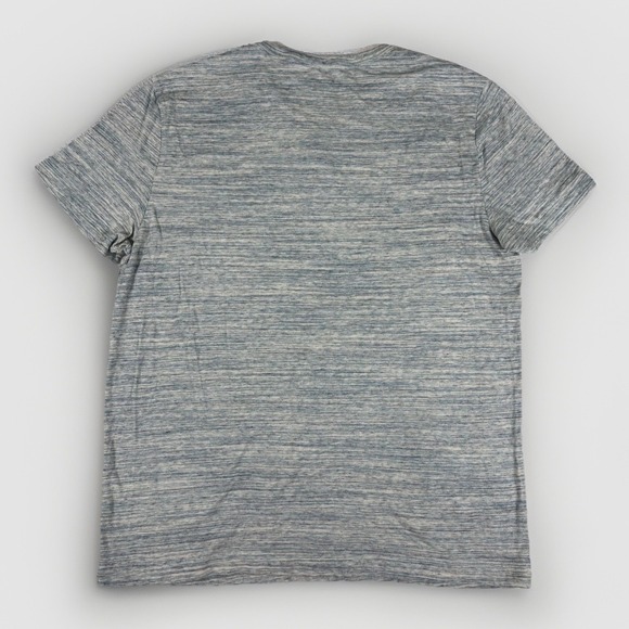 Express Henley Shirt Mens Large Green Gray Logo 100% Cotton‎ Relaxed Fit Casual - Picture 2 of 11